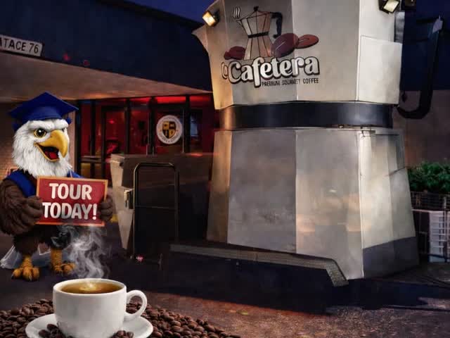 La Cafetera cart serving at night